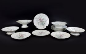 A Set of Decorative Ceramic Table Ware (12) items in total. To include four footed bowls and eight