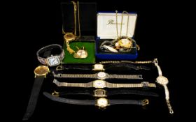 A Mixed Collection Of Vintage Dress Watches Approx 11 items in total to include reproduction