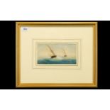 Richmond Markes ( Fl 1890 - 1920 ) Fishing Boats Watercolour. 3.7/8 x 7.5/8 Inches. Initialled.
