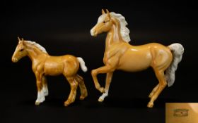 Beswick Horse Figures ( 2 ) In Total. Comprises 1/ Palomino Prancing Arab Type, First Version.