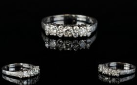 18ct White Gold Channel Set Diamond Dress Ring.