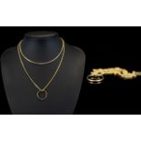 Contemporary Good Quality Long 9ct Gold Chain.