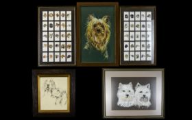 Canine Interest A Collection Of Framed Vintage Cigarette Cards Two complete collections of Players