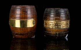 Maritime Interest Two Wooden Commemorative Barrels Miniature barrels,