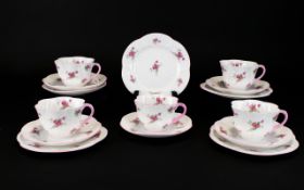 Shelley Bone China Part Tea Service In Rose Spray no.