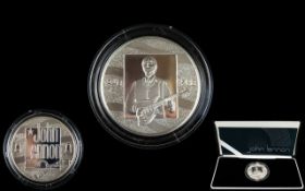 John Lennon Beatles Interest Royal Mint Commemorative Coin 1940 -1980 Boxed silvered coin with