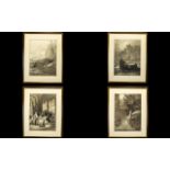 Four Vintage Gustave Dore Prints (1832 - 1883) From Tennyson's Idylls of the King Each framed and