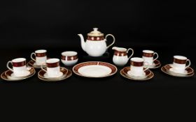 Elizabethan Staffordshire China Burgundy Design Tea Set.