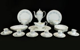 Wedgwood Bone China Belle Fleur Coffee Service Includes one coffee pot, one gravy boat with saucer,