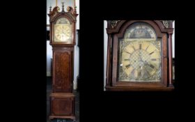 Houghton of Chorley - Fine Quality and Impressive Oak Cased Moon Phase - 30 Hour Long Case Clock.