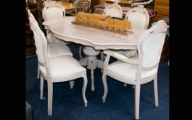 Italian Made French Style Painted Dining Suite Shabby chic dining suite comprising shaped oval