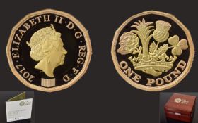 Royal Mint - Ltd Edition and Numbered Nations of The Crown One Pound 22ct Gold Proof Coin,