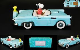 Snoopy Peanuts - 1960's Musical Figurine / Car In The Form of a Peanuts Snoopy Figure Driving a