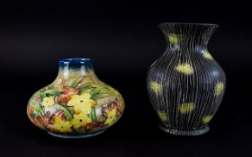Old Tupton Ware Bulbous Vase Tubelined Moorcroft Style Decorated with Images of Yellow Flowers/