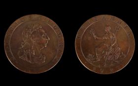 George III - Superb Quality 1797 Cartwheel Copper Two Pence Uncirculated Condition - Please See