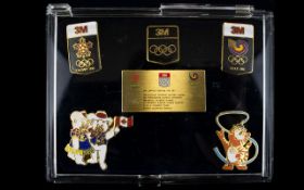 Olympic Interest Rare Enamel Pin Set By 3M Official set of sponsor pins by 3M, five in total in