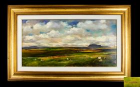 Paul De Mario - Titled ' Cloud Shadows ' On The Moors - Oil on Canvas. Signed.