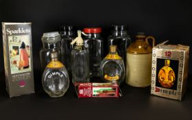 Box of Assorted Collectables comprising Stantons Beverages Limited Stoneware Pot,