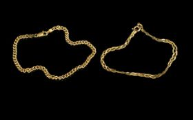 Contemporary - Designed Pair of 9ct Gold Bracelets. Twist and Curb Design.