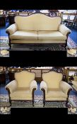 Stinkwood Cape Colonial Two Seater Sofa Elegant bow back sofa in dark wood with Queen Anne legs and