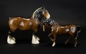 Three Beswick Horses,