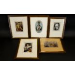 Brocklehurst Of Macclesfield Woven Silk Framed Pictures Five in total each framed and mounted under