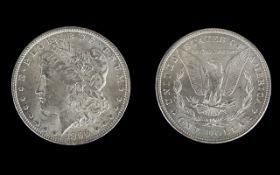 United States of America Silver One Dollar, Uncirculated Mint - Date 1896.