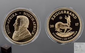 South African Mint Ltd and Numbered Edition 2017 1 oz Gold Proof Krugerrand,
