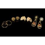 Ladies 9ct Gold Earrings ( 4 ) Pairs In Total. All Fully Hallmarked.