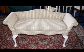 A Contemporary Chaise Longue Small, low, decorative daybed with curved back and plush armrest