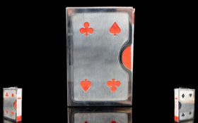 Silver Plated Playing Card Holder.