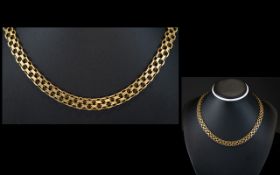 A Very Well Made and Designed 9ct Gold Necklace From The 1970's.