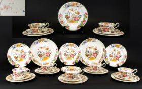 Wedgwood Etruria - Superb Quality Hand Painted and Enamel Scarce ( 32 ) Piece Tea Set. c.1920.