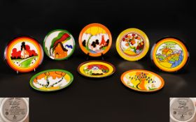 Wedgewood Clarice Cliff Ltd Edition - Collection of Cabinet Plates ( 8 ) Eight In Total.