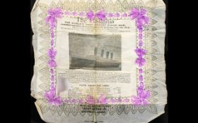 Lusitania Interest Commemorative Paper Napkin 1901 - 1950 Printed napkin on crepe paper with black,