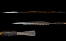 Zulu Warriors Long Steel Bladed Stabbing Spear. From the second part of The Anglo/Zulu Wars.