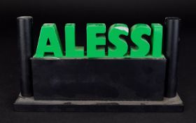 Alessi sign from the 1970's 10 inches in hight