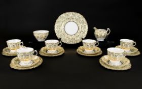 Colclough Part Teaset comprising sandwich/cake plates, 6 cups, saucers and side plates,