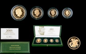 Royal Mint 2005 United Kingdom Gold Proof Sovereign Four Coin Collection This set is no.