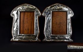 Art Nouveau Period - Matched Pair of Superb Quality Silver Photograph Frames with Hallmarks for