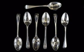 Early Set of George V Silver Teaspoons ( 7 ) Seven In Total - No Box. Hallmark Sheffield 1918, Maker