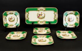 Royal Crown Myotts Sandwich Set, Comprising Rectangular Sandwich Tray and Six Side Plates,