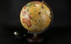 A Vintage Style Globe Lamp Retro lamp in the form of a world globe,