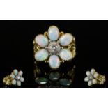 18ct Gold - Superb Quality Opal and Diam