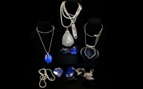 A Collection Of Silver And Stone Set Cos