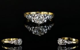 18ct Gold and Platinum Set Single Stone