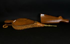 Vintage Cribbage Game In The Form Of A Rifle The top opens to reveal storage space for pegs.