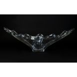 Clear Glass Murano Style Gondola Bowl, Length 24 x 6 Inches Wide,