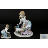 Lladro Figurine ' My Chores ' Girl Ironing. Model No 5782. Retired 1990's. 6.5 Inches High.