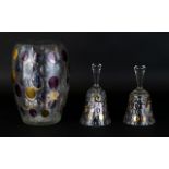 Decorative Glass Vase Of ovoid form in clear glass with blue,